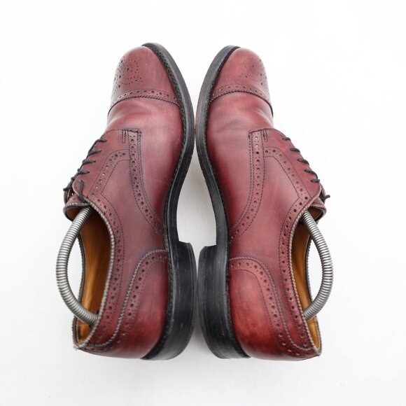 Allen Edmonds Lexington Men's 10.5 Burgundy Cap Toe Brogue Dress Oxford USA - Picture 6 of 11